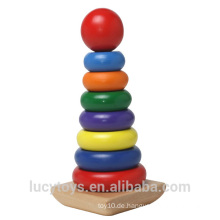 Regenbogen Farbe Holz Stacker Spielzeug